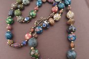 Ancient Gabri Thousand Eyes Skunk Glass Beads Necklace