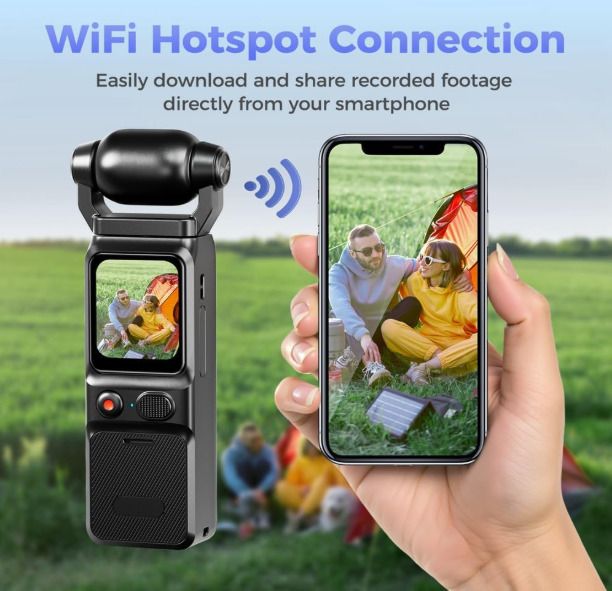 Mini Vlogging Camera, 4K Stabilizer Gimble