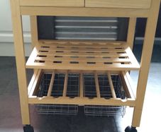 Solid Wood Butcher Block Kitchen Trolley
