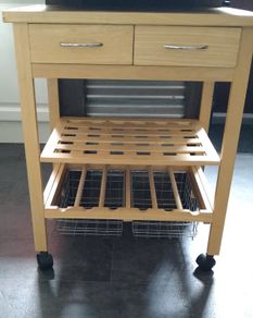 Solid Wood Butcher Block Kitchen Trolley