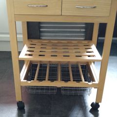 Solid Wood Butcher Block Kitchen Trolley