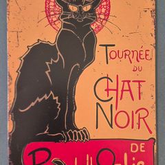 Vintage Style  Metal Sign. Chat noir, Paris nightclub.