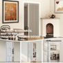 Temporary Door Curtain & Room Divider with Rod Linen Look, Folding Accordion Door Cover, with Magnetic Closures,W 60" x L77",Temporary Door Image 3