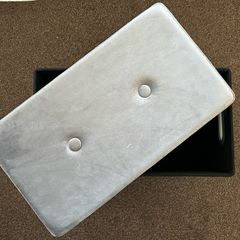 Foldable velvet storage ottoman