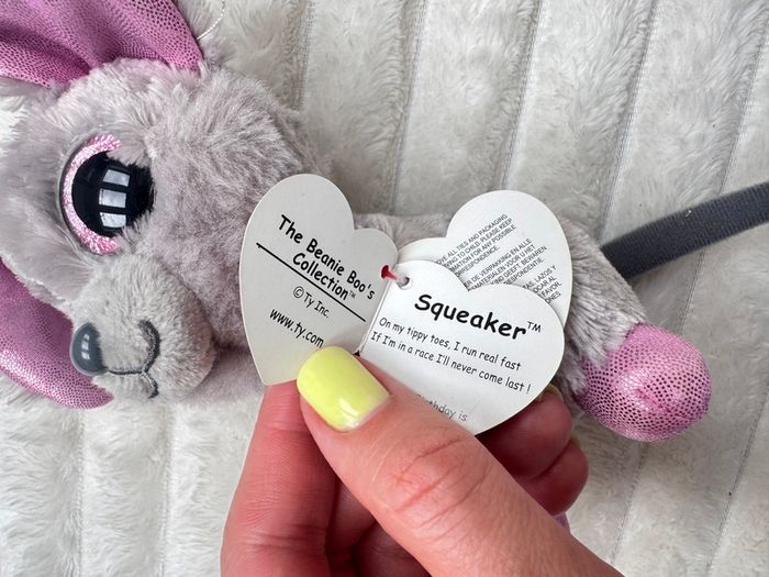 TY Beanie Boos Squeaker the mouse with cheese plush approx. 15cm Used Please see photos