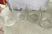 Multi-Purpose Crystal Beverage Tumbler Drinking Glass Set of 4 each 2 matching not stamped..