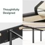 Double Bed Frame with Headboard - 4ft6 (135 x 190 cm) - 11.8'' Height - Upholstered Bed Base - Wooden Slat Support - Easy Assembly - Dark Grey Image 5