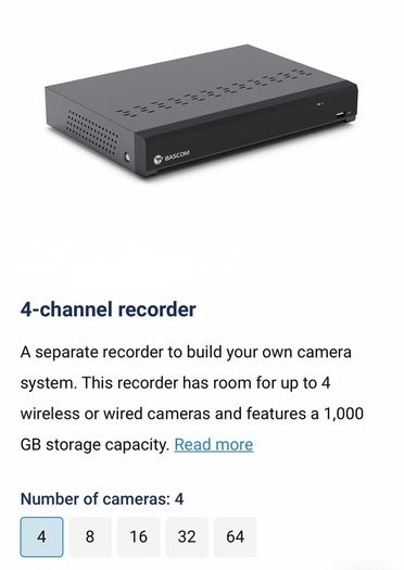Bascom 4-channel security camera recorder
