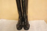 Prada Black All Leather Knee High Boots 38.5