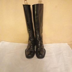 Prada Black All Leather Knee High Boots 38.5