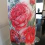 X-Large brand new unscented ivory decorative pillar candle spring Valentines day mother's day /birthday /new home Roses flowers Image 2