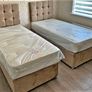 Brand New Stylish single Divan Beds.. Multiple Options Of Headboards. Tufted Memory Foam Mattresses Available. Drawers Storage Available Image 2