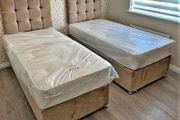 New Stylish single ,Double 4ft, 4ft6, King 5ft And 6ft Superking Sizes Divan Beds Instock. Drawers And Optional Tufted Mattresses Available. Free Delivery
