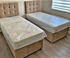 New Stylish single ,Double 4ft, 4ft6, King 5ft And 6ft Superking Sizes Divan Beds Instock. Drawers And Optional Tufted Mattresses Available. Free Delivery