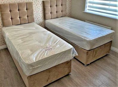 New Stylish single ,Double 4ft, 4ft6, King 5ft And 6ft Superking Sizes Divan Beds Instock. Drawers And Optional Tufted Mattresses Available. Free Delivery