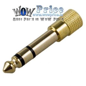 4711 1/4-6.3mm Male To 1/8-3.5mm Headphone Adapter Stereo Gold Plug