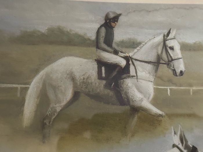 Des Snee Signed Limited Edition Print - "White Tornado" (Desert Orchid, 1989) - 73 x 65 cm