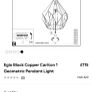 Eglo Black Copper Carlton 1 Geometric Pendant Light Ceiling Shade Image 6
