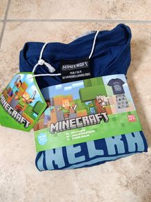 Minecraft 2026 Boys Pyjama Set 158/164 12-14 Years Blue/Grey Mojang