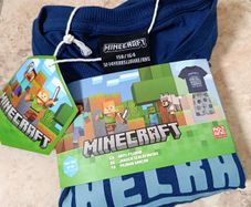 Minecraft 2026 Boys Pyjama Set 158/164 12-14 Years Blue/Grey Mojang