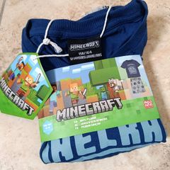 Minecraft 2026 Boys Pyjama Set 158/164 12-14 Years Blue/Grey Mojang