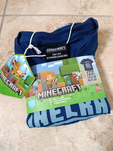 Minecraft 2026 Boys Pyjama Set 158/164 12-14 Years Blue/Grey Mojang