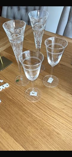 Waterford Crystal Celebration Dream Champagne Flutes and Vera Wang Wine Glasses
