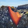 Handmade crochet triangle shawl wrap. Orange brown  gradient ombre lacy shawl Image 5
