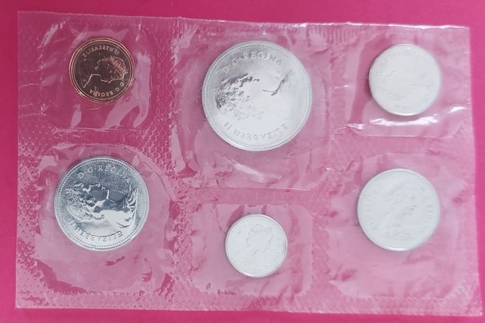 1985 1cent to  1 dollar  Canada Canoe B U set