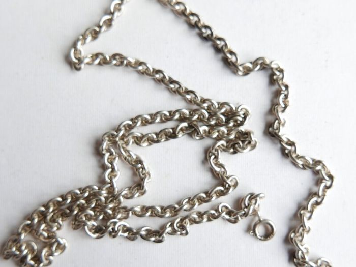 Vintage Sterling Silver 925 Cable Chain Link Necklace Length 24" - 23,07g
