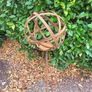 Corten steel garden sphere on a stem Image 5