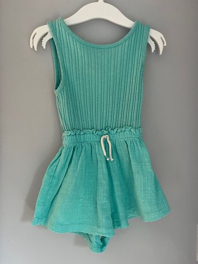 Zara girls green shorts playsuit Sz 2-3 EUC