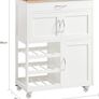 Trolley Kitchen Cabinet Kitchen Trolley with bottle rack White Image 2