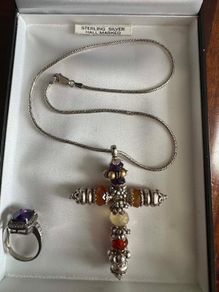 Silver 925 chain and cross