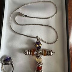 Silver 925 chain and cross