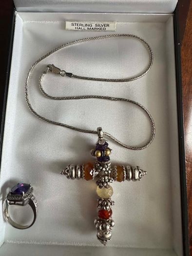 Silver 925 chain and cross
