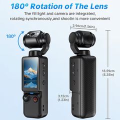 32GB 4K UHD Video Recording Pocket Camera  Webcam, USB-C Charging, 32G Memory