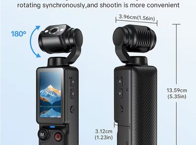 32GB 4K UHD Video Recording Pocket Camera  Webcam, USB-C Charging, 32G Memory