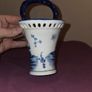 Delft Blue Basket Vase - Hand Painted Image 3