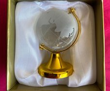 Glass globe paper weight x2 one gold & silver