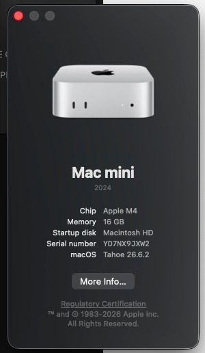Mac Mini M4 16gb 256gb