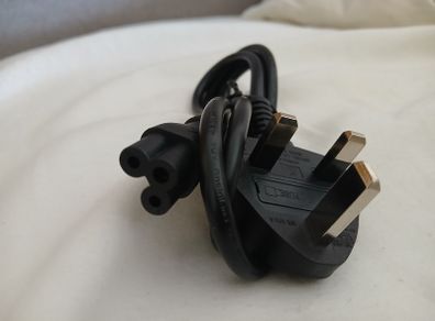 Power Cable - IEC C5/Cloverleaf to UK Plug 5A 1M