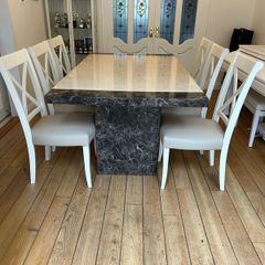 Marble table with 6