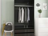 Wardrobe High Gloss Black 100x50x200 cm Chipboard