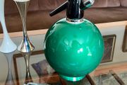 Vintage Globemaster Kelly Green Round Seltzer Bottle Barware Made in England