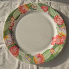 Large 12.5"  Serving Plate/Platter - Vintage Arcopal Fantasy/Tulips