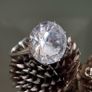 Antique Art Deco Silver Rock Crystal Ring Image 2
