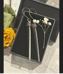Scavenged Iron Coffin Nail Wasteland Dystopian Brutalist Industrial Dark Aesthetic 1700 Ear Hangers Witch Nail Crust Punk Pagan