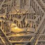 Vintage Middle East Egyptian Geometric brass engraved Tray for wall hanging. 38 CM. Dimeter Image 4