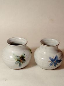 Irish Art Pottery Miniature Vases x 2